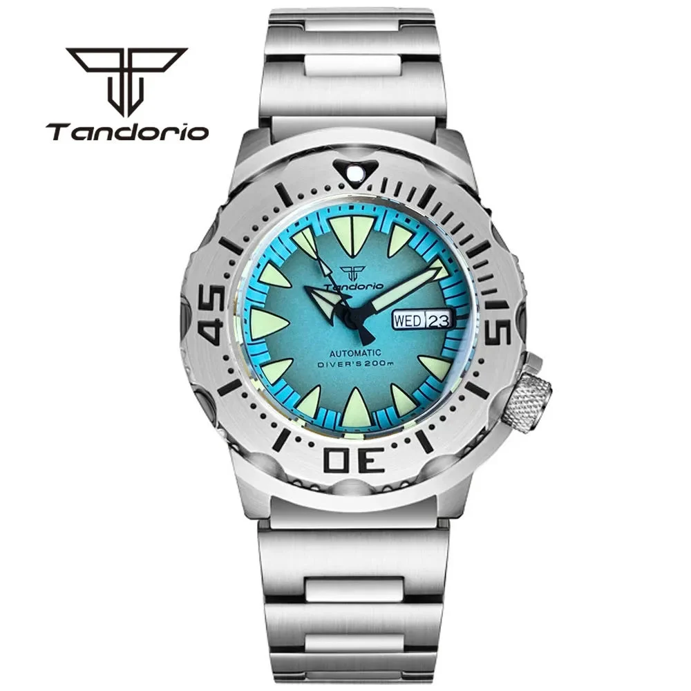 Tandorio Monster Diver NH36 42mm 20ATM AR Sapphire Date Week TD254 14:201447598#yellow-logo-rubber 42 mm kol saati