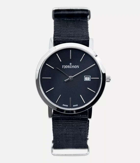 Fjordson Black Dial With Black Nato Strap - Watch #9132 | Black Dial With Black Nato Strap