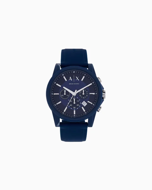 Armani Exchange Chronograph Blue Silicone Watch AX1327 kol saati