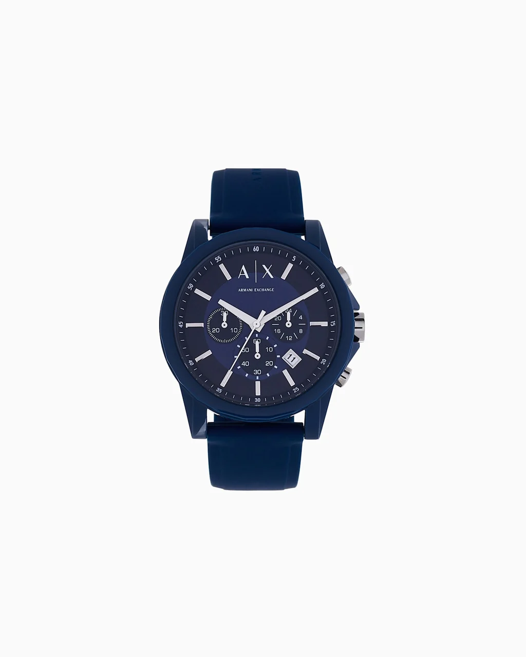 Armani Exchange Chronograph Blue Silicone Watch AX1327 44 mm kol saati