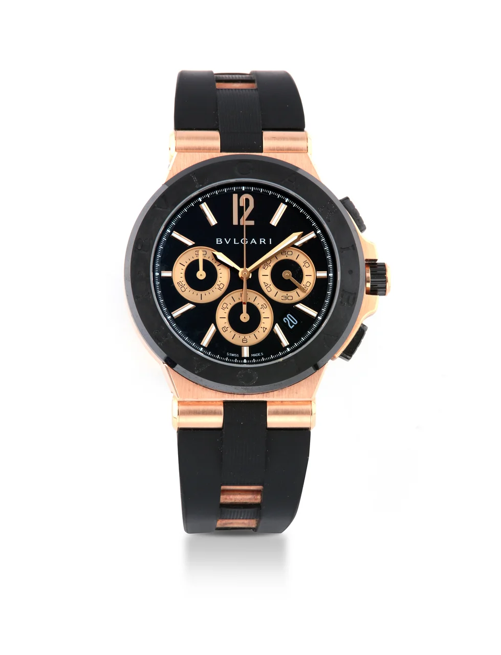 Bulgari Chronograph Pink Gold & Carbon Bulgari Chronograph Pink Gold Carbon DGP42GCCH kol saati