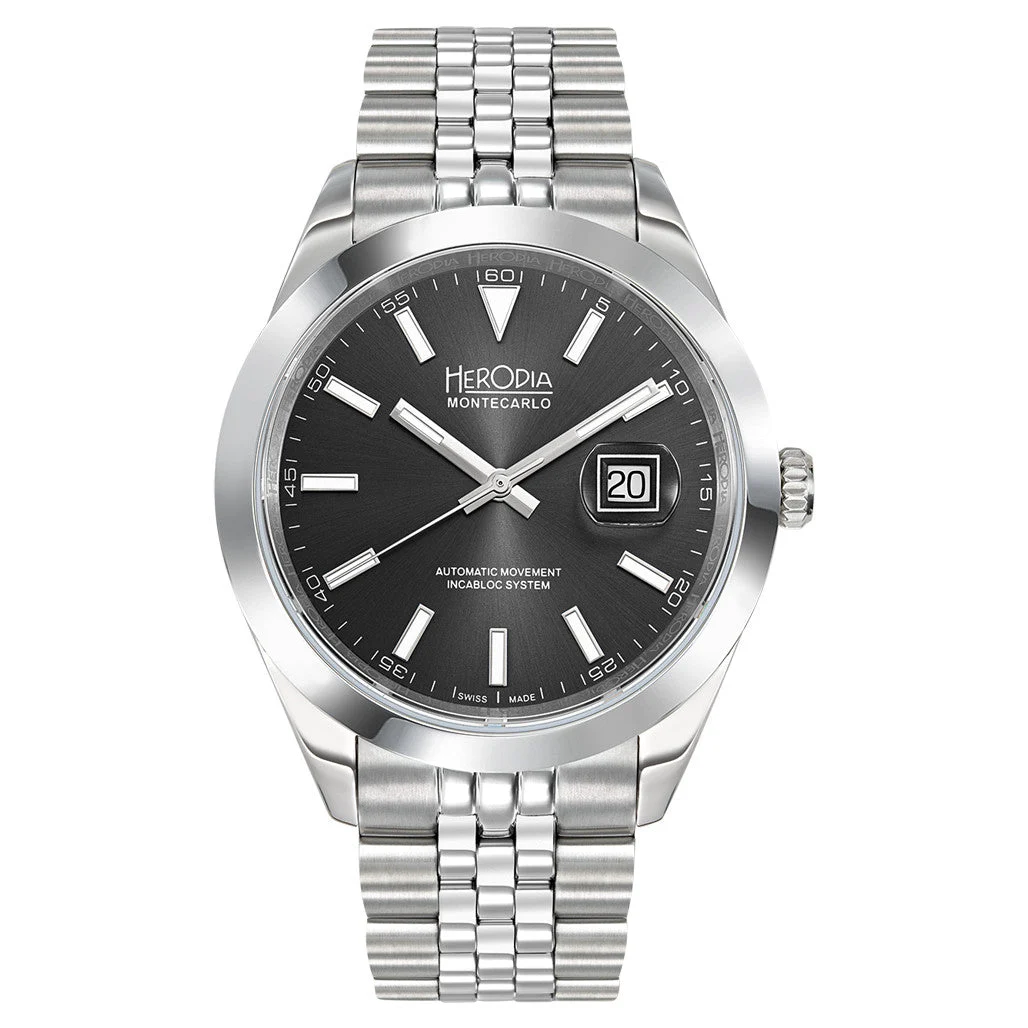 Herodia Monte Carlo Swiss Watch with Matte Black Dial #HMONSDEBK.AC kol saati