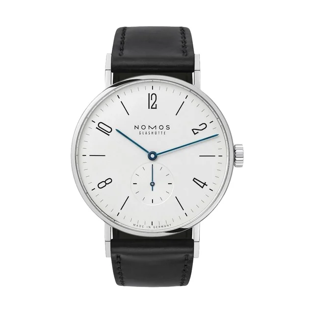 NOMOS Glashütte Tangente 38mm - White on Leather Strap 164 kol saati