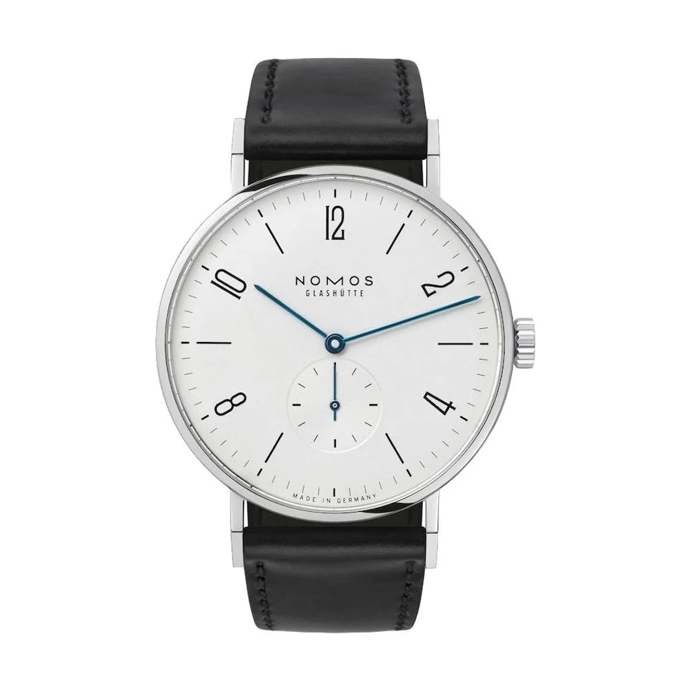 NOMOS Glashütte Tangente 38mm - White on Leather Strap 164 38 mm kol saati