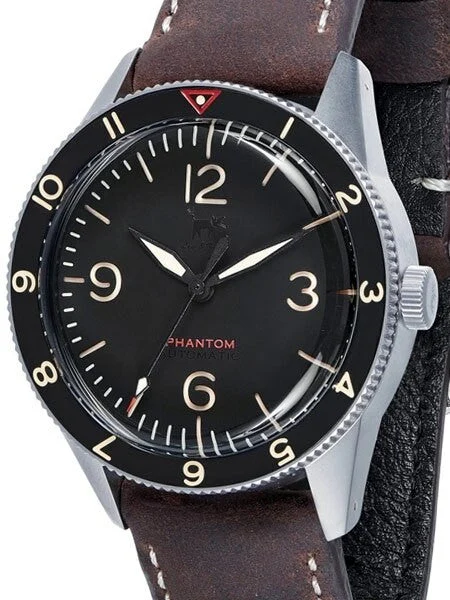 Lew and Huey Phantom Automatic Pilot Watch with Domed Acrylic Crystal #WW-P1-NS kol saati