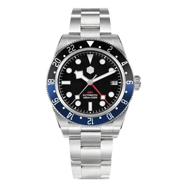 San Martin 93469425-black-steel-bezel-china kol saati