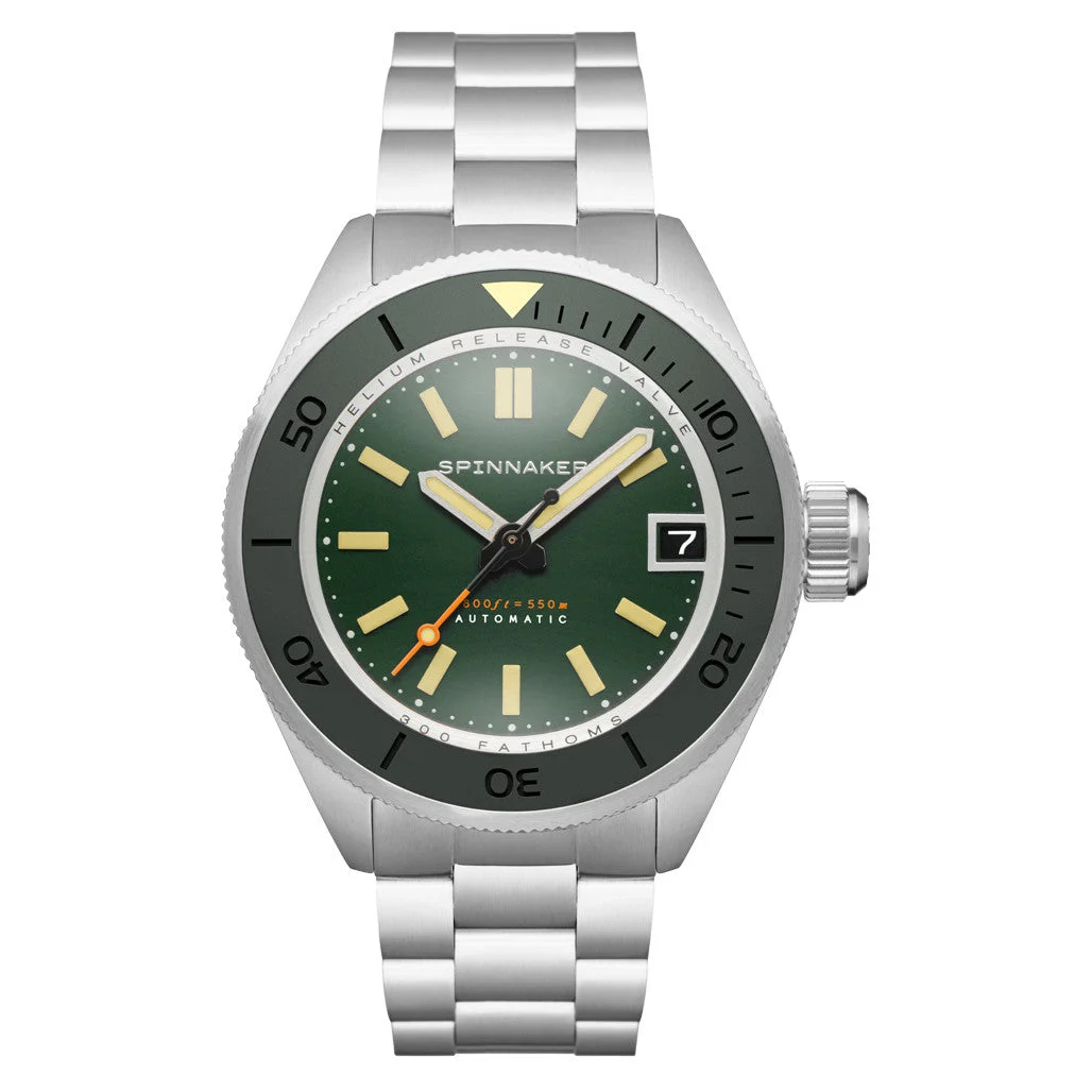 Spinnaker Piccard Automatic Dive Watch with Hunter Green Dial #SP-5098-11 kol saati