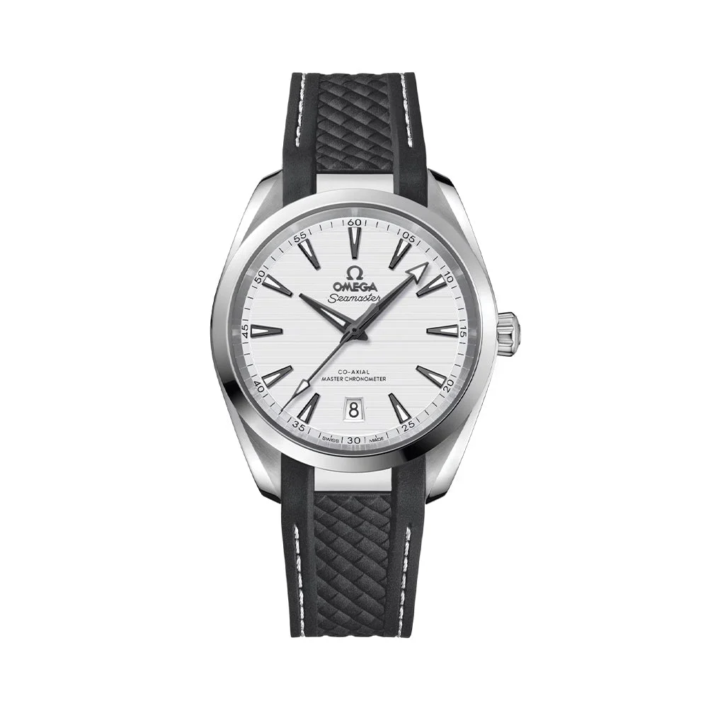 OMEGA Seamaster Aqua Terra 150M 38mm - Silver on Rubber Strap O22012382002001 38 mm kol saati