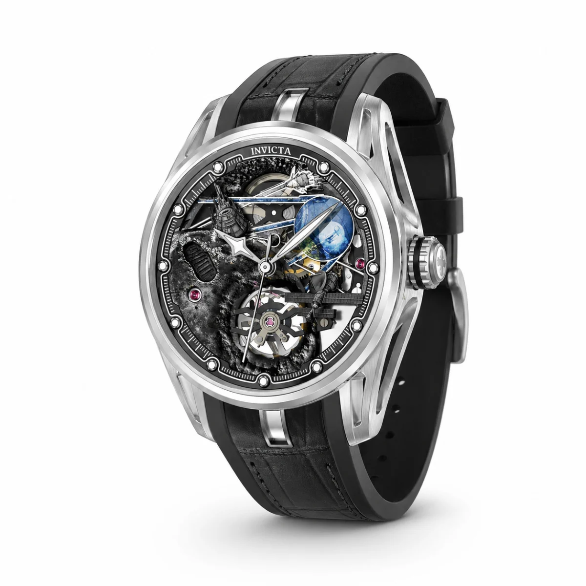 Invicta Celestial Naosia Automatic Watch w/ Skeleton Dial - 45mm, Black (69527) 45 mm kol saati
