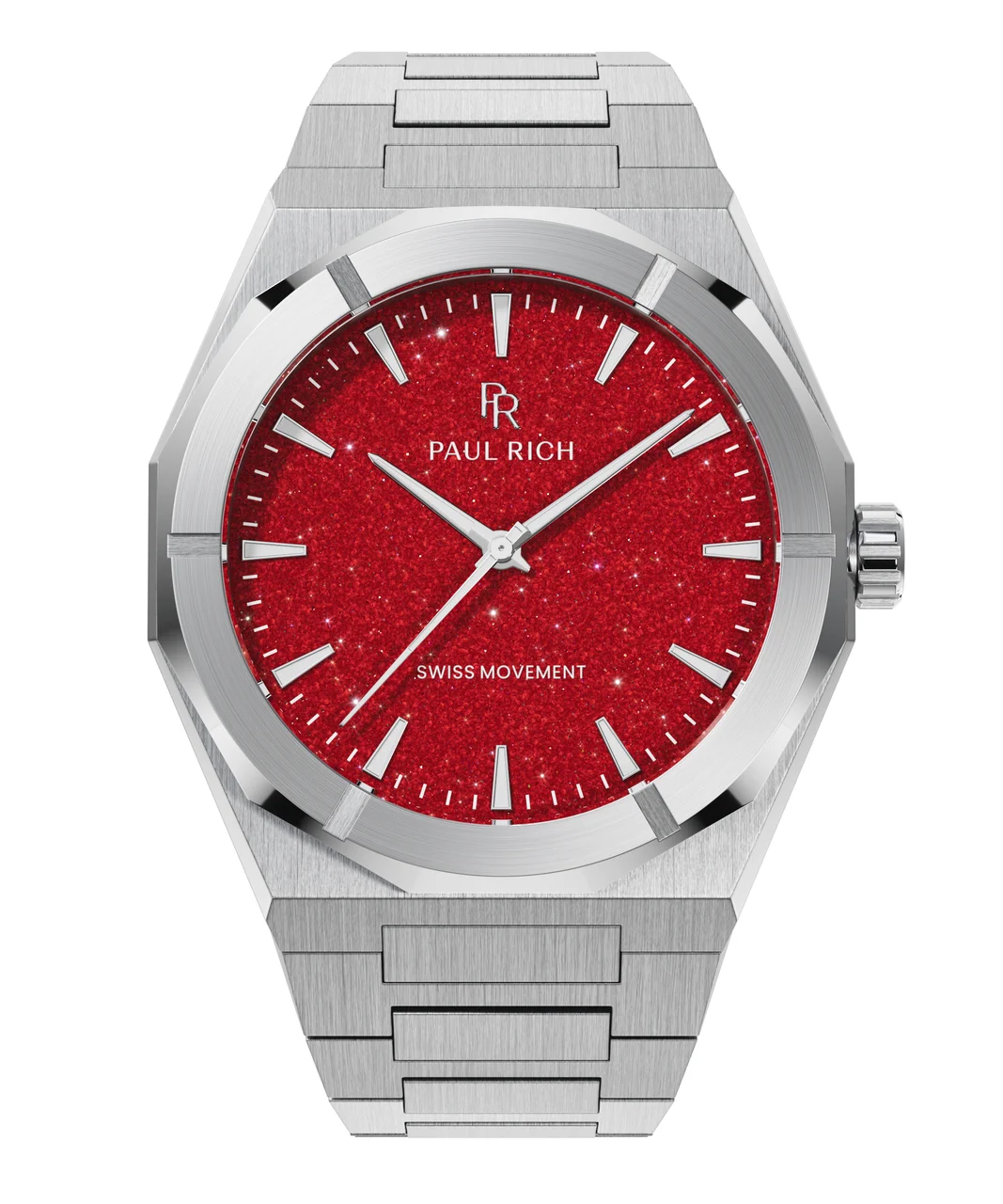 Paul Rich Star Dust II PR88II - Silver Red 43 mm kol saati