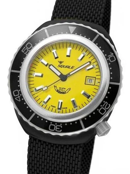Squale meter Professional Swiss Automatic Dive watch with PVD Mesh Bracelet #2002Y-PVD-S kol saati