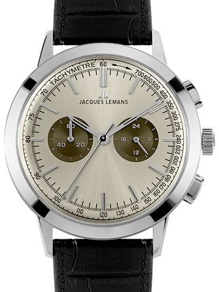 Jacques Lemans Nostalgie 44MM Chronograph with 24-hour Sub-Dial #N-204B kol saati