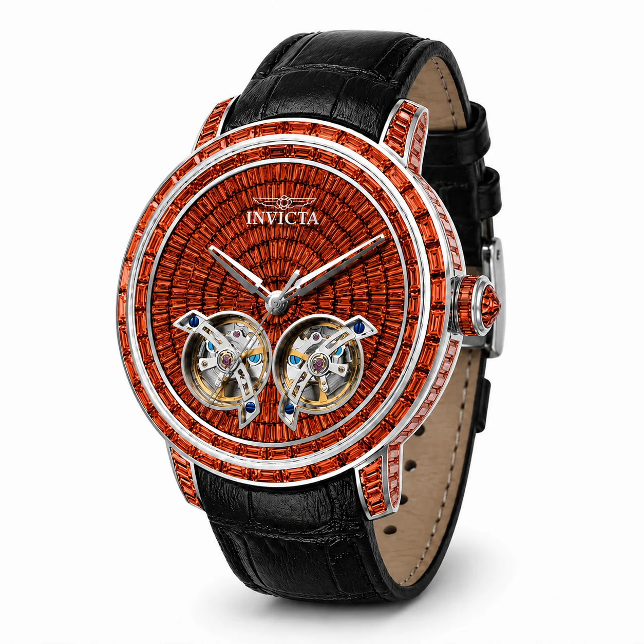 Invicta Objet D Art Lithocrat Automatic Watch - 45mm. Black with Interchangeable Strap (69457) 45 mm kol saati