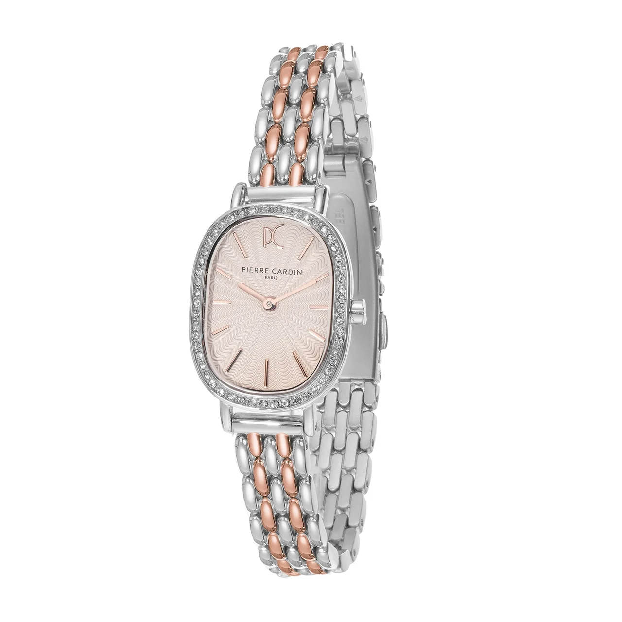 Pierre Cardin Belle Époque 22mm - Stainless Steel Silver with Twotone Rose Gold and Silver Metal Strap CF.1035.MU kol saati