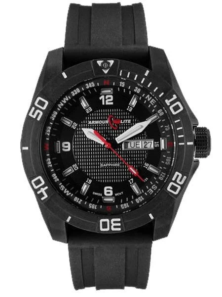 Armourlite Navigator Black Dial Watch with Tritium Illumination and Sapphire Crystal #AL1001 44 mm kol saati