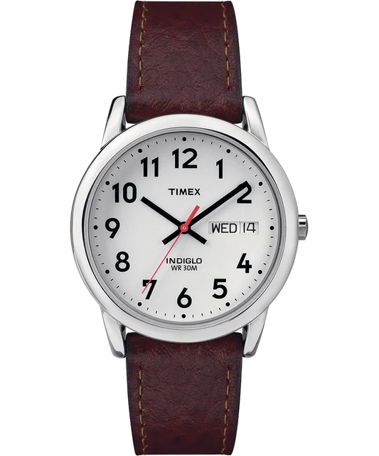 Timex Easy Reader Day Date 35mm Leather Strap Watch T20041 kol saati