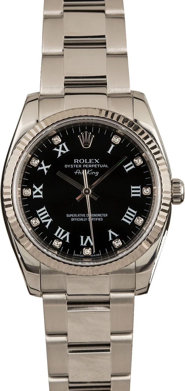 Rolex Air-King 114234 Diamond Markers 114234BKRDO 34 mm kol saati
