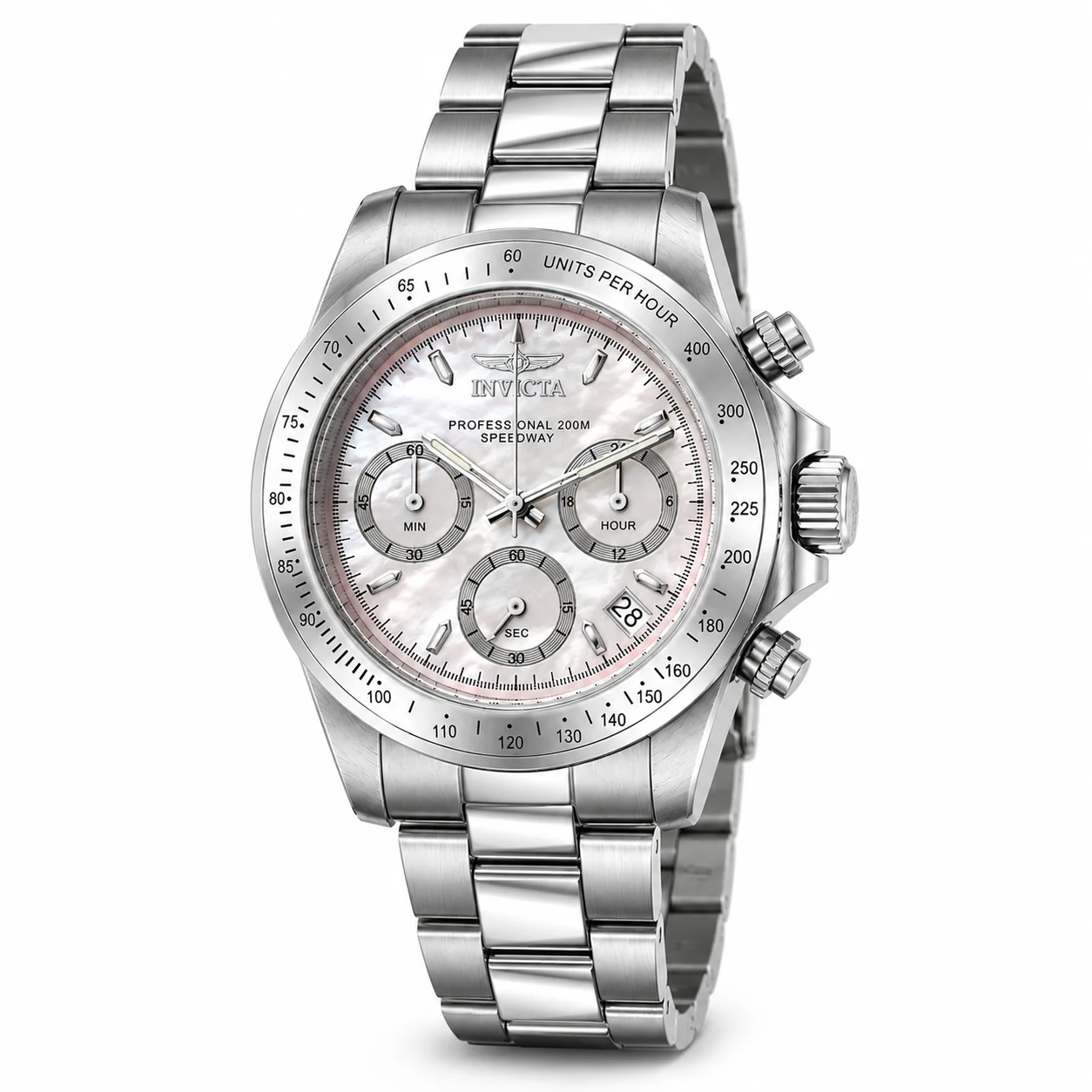 Invicta Speedway Watch w/ Mother of Pearl Dial - 39.5mm, Steel (50818) 39.5 mm kol saati