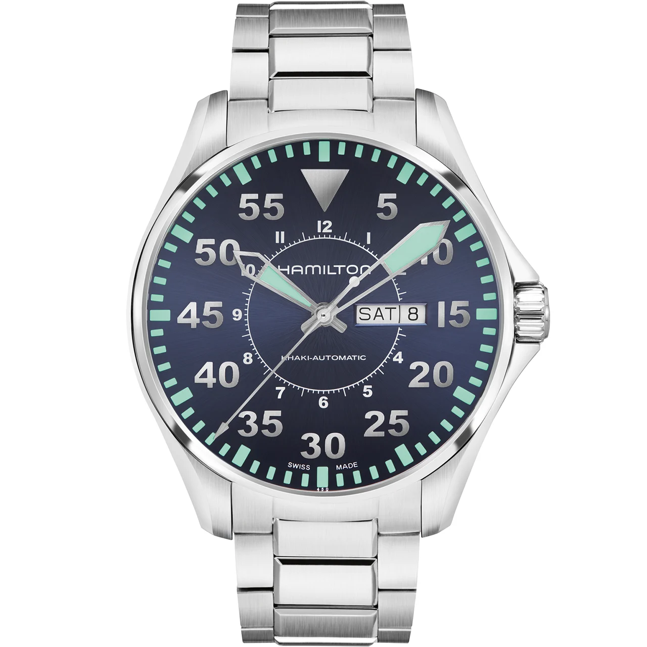 Hamilton Khaki Aviation Pilot Day Date Auto H64715145 46 mm kol saati