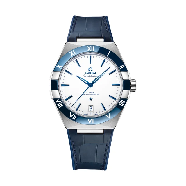 OMEGA Constellation 41mm - White on Leather Strap O13133412104001 kol saati