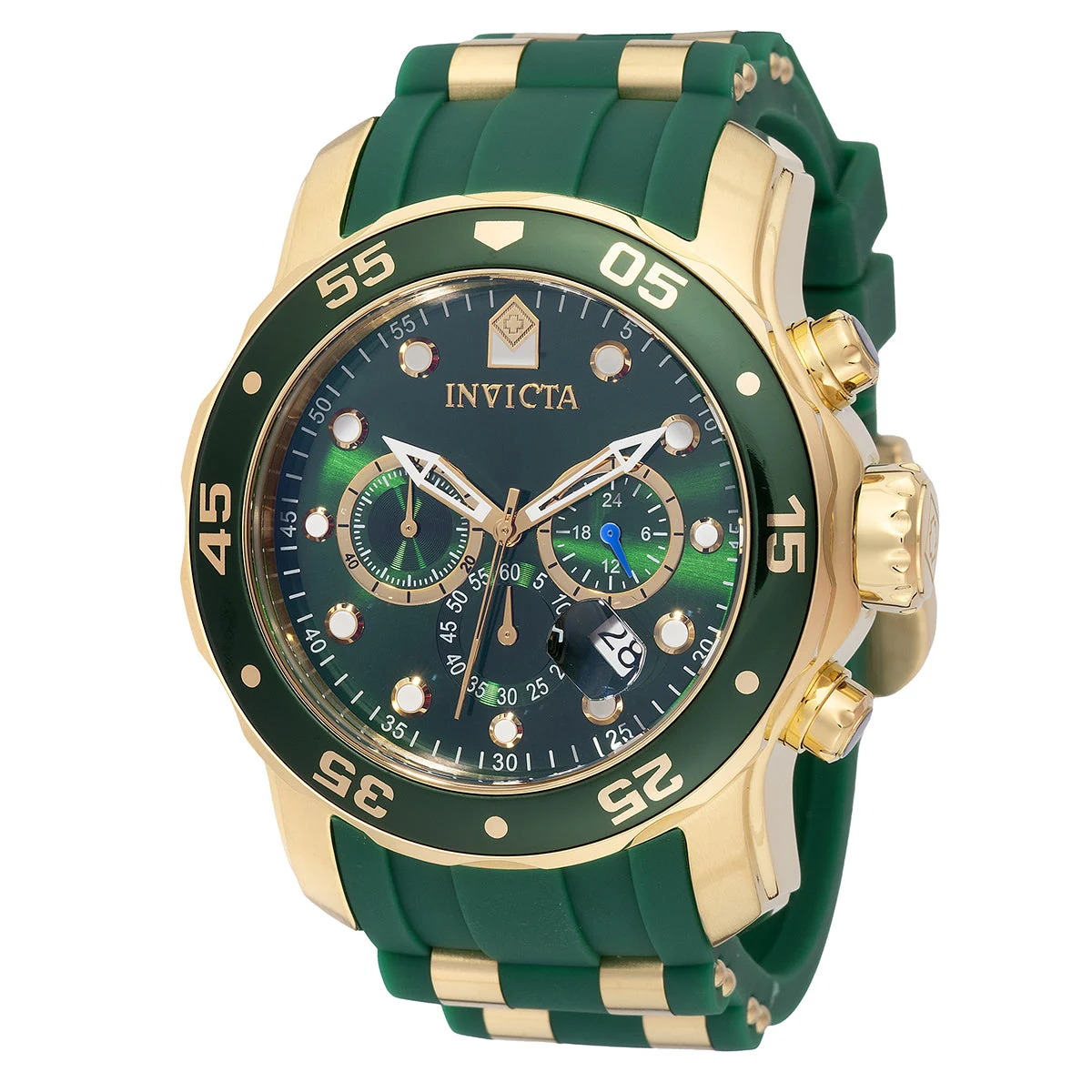 Invicta Pro Diver SCUBA Watch - 48mm, Green, Gold (18196) 48 mm kol saati