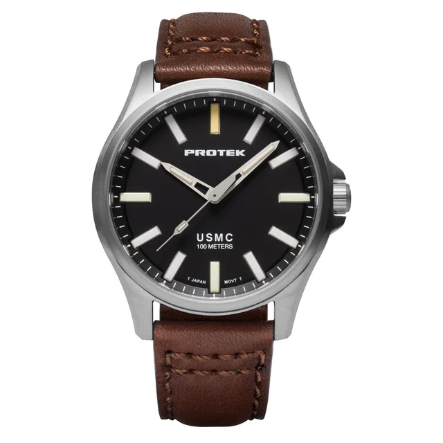 Protek Titanium Field Watch 3100 USMC Series with Tritium T100 Tubes and Black Dial #PT310