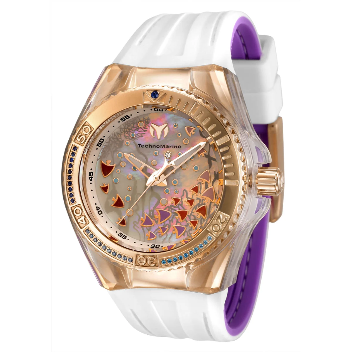 Technomarine Cruise Dream Watch w/ Mother of Pearl Dial - 40mm, Purple, White (ZG-TM-119021) 40 mm kol saati