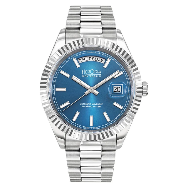 Herodia Monte Carlo Full Day Swiss Watch with Radiant Blue Dial #HMONSDYBL.AC kol saati