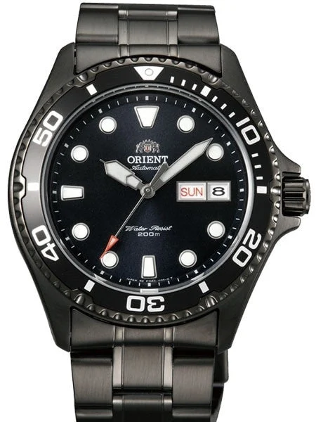 Orient Scratch and Dent - Ray Raven II Black PVD Automatic Dive Watch with Bracelet #AA020