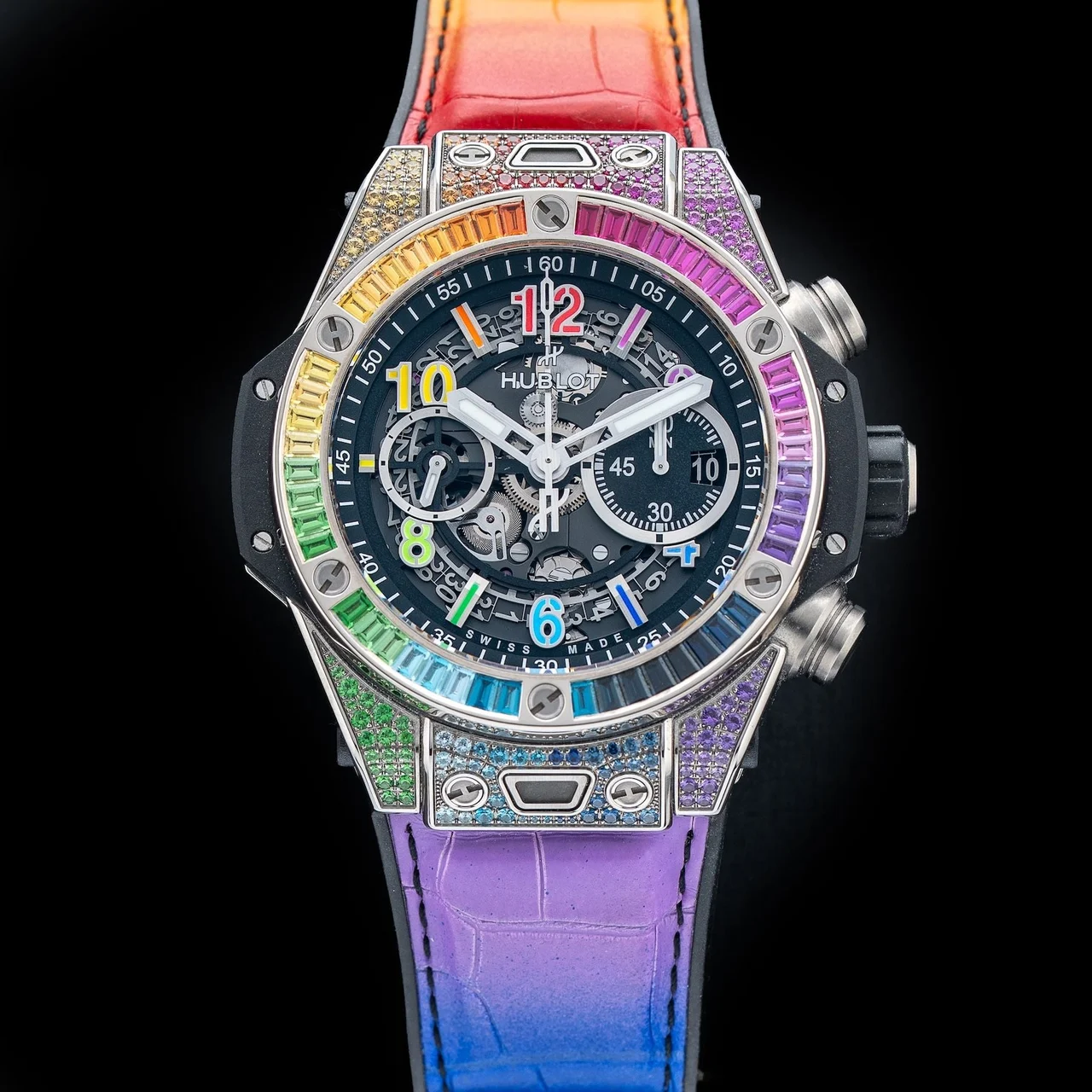 Hublot Big Bang Unico Titanium Rainbow 210009N34143 44 mm kol saati