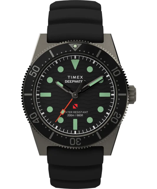 Timex Deepwater Reef 200 41mm Synthetic Rubber Strap Watch TW2W74700 kol saati
