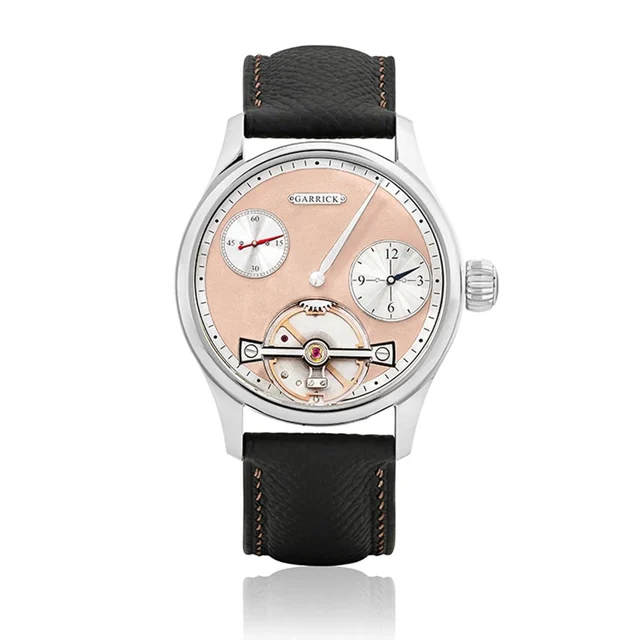 Garrick Regulator MK II Frosted Pink Gold Dial MKII-ST-PK kol saati