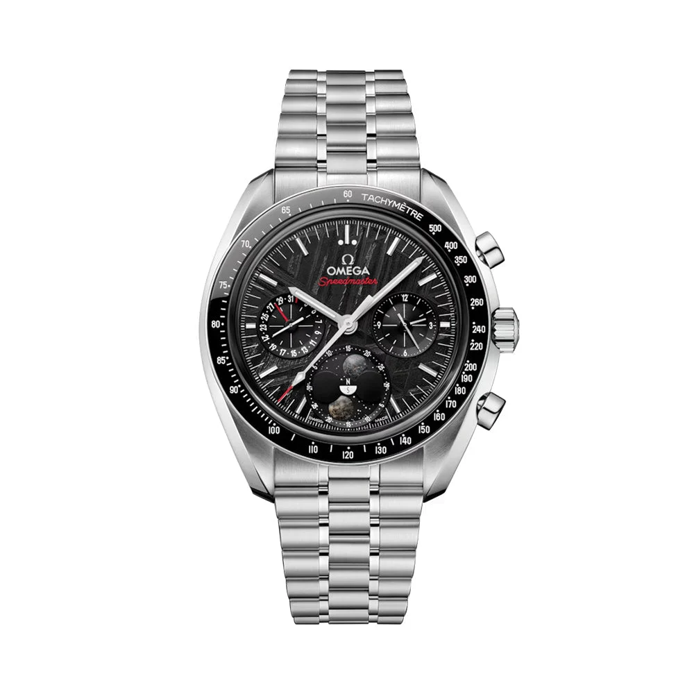 OMEGA Speedmaster Moonphase Meteorite 43mm - Black on Bracelet O30430435201001 43 mm kol saati