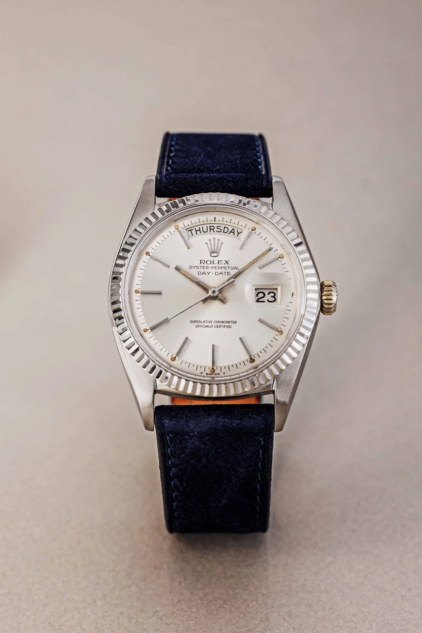 Rolex Daydate 18k white gold ref 1803 36 mm kol saati