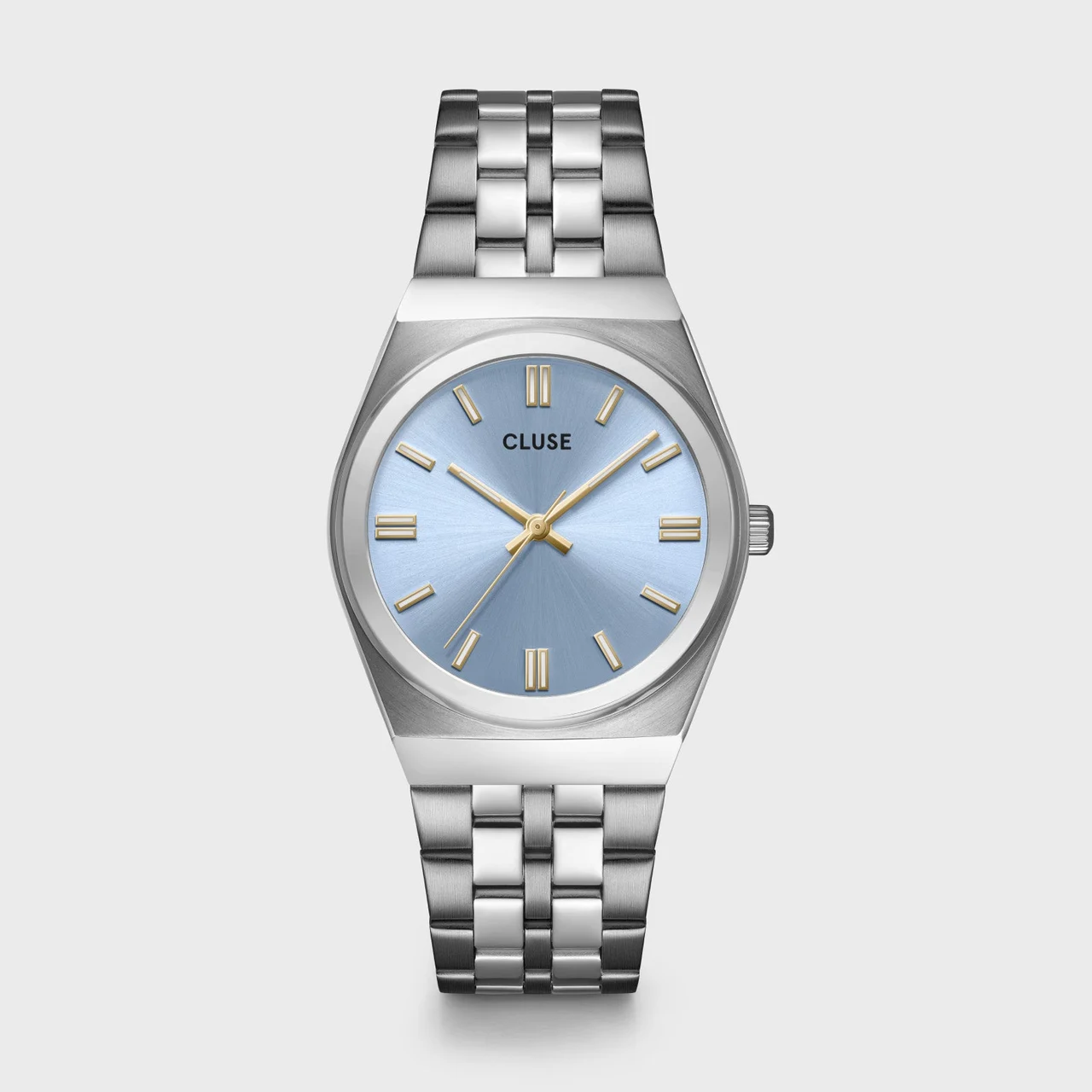 CLUSE Retro 70s Watch Steel, Light Blue, Silver Colour CW35102 33 mm kol saati