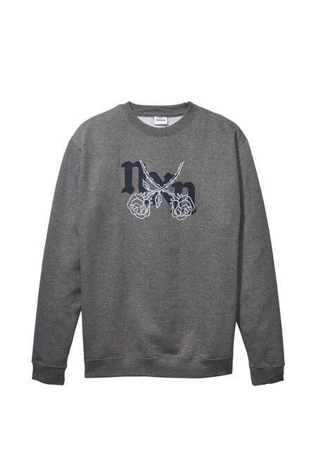 Nixon US Rosas Crew Sweatshirt - Dark Heather Gray / Gray S2866-3447-02 kol saati