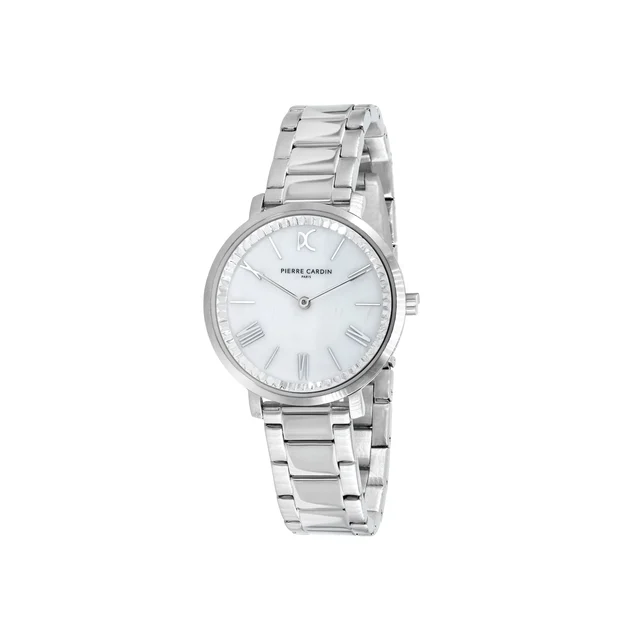 BROCHANT Mother of Pearl Look Silver Watch with Metal Link Strap CBC.5002 kol saati