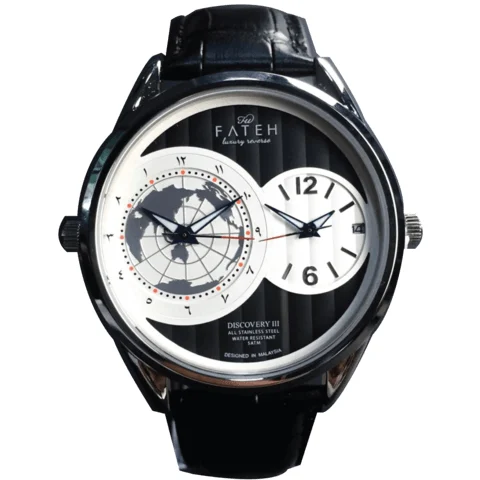 Fatehwatches Discovery III Silver Black kol saati