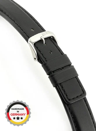 RIOS Leather Strap Solid - Black - Genuine Cowhide 4113/RI kol saati