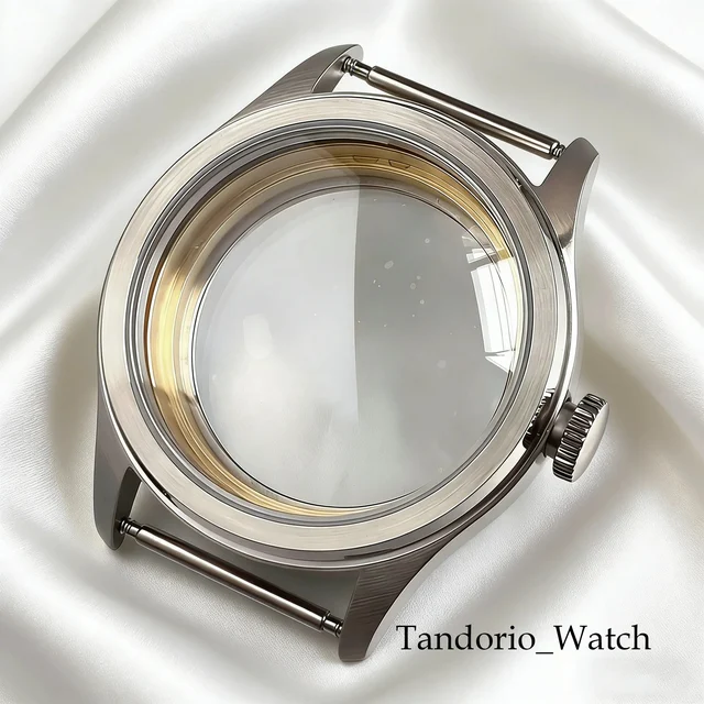 Tandorio Pilot Case Sapphire Glass For NH35 ETA2824 PT5000 ST2130 Mechanical 316L Stainles