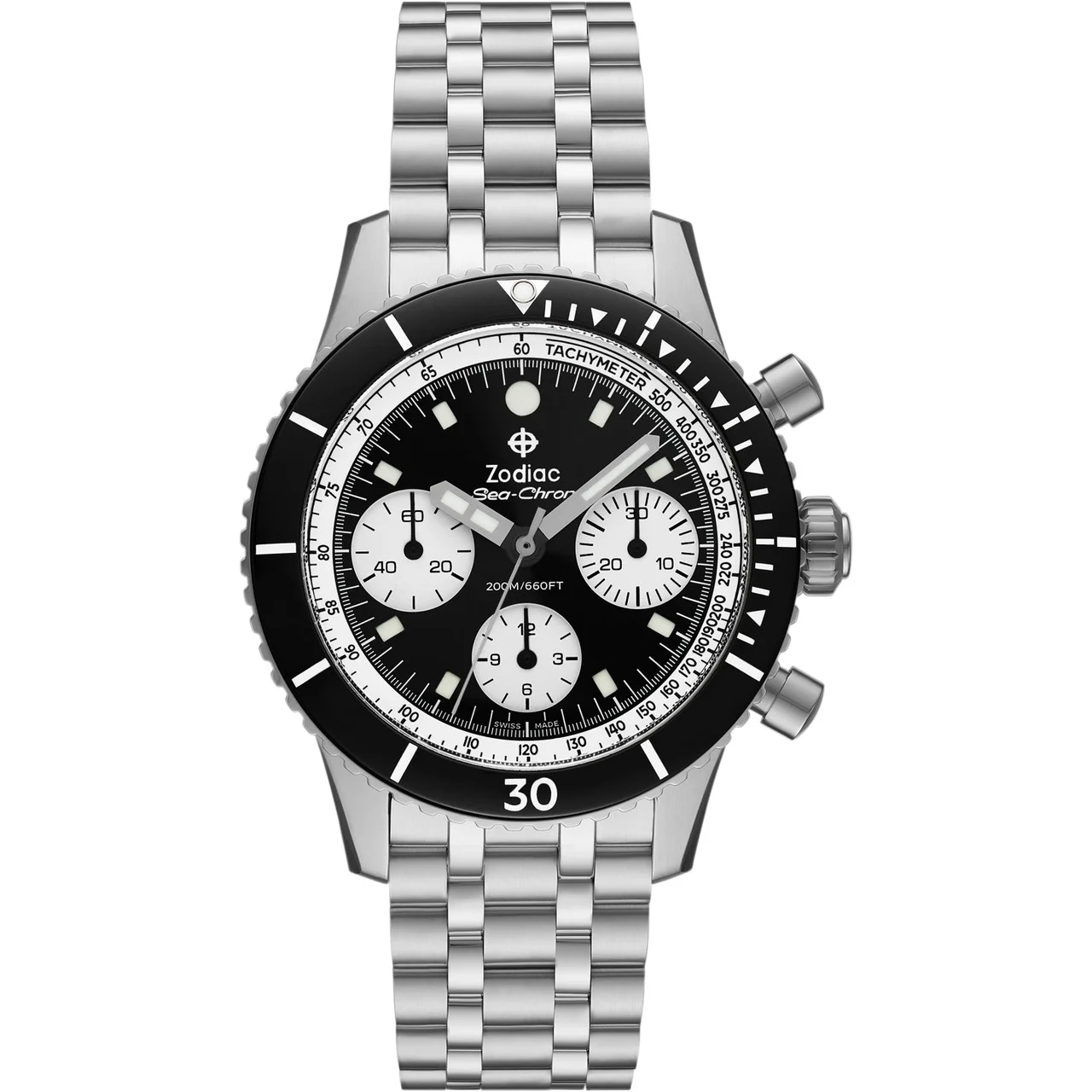 Zodiac Sea-Chron Black ZO3604 42 mm kol saati