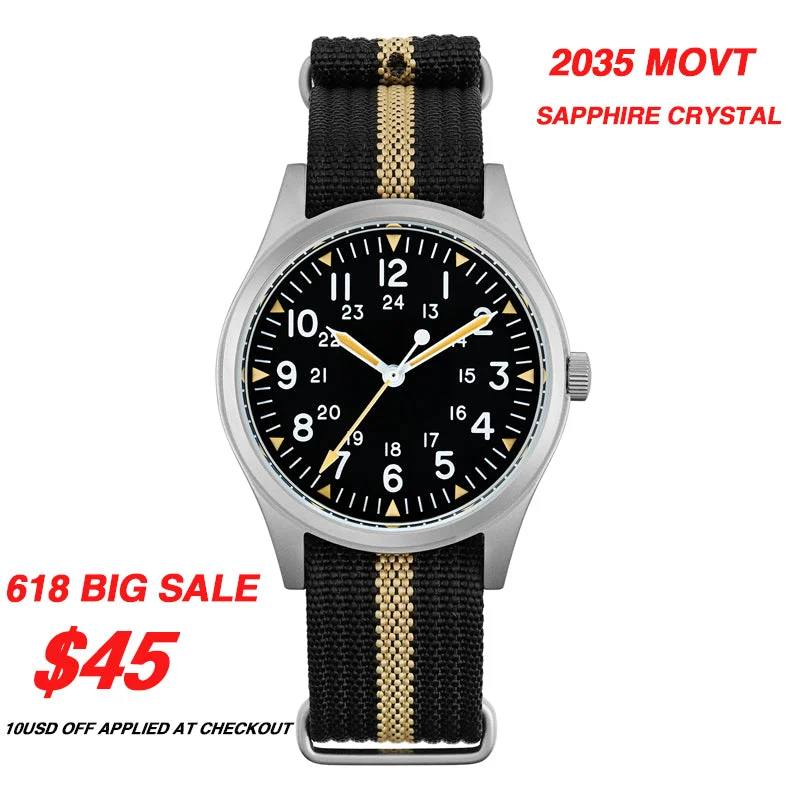 MILITADO MILITADO ML07B-黑盘-2035机芯-蓝宝石 36 mm kol saati