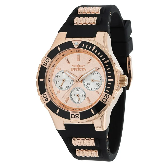 Invicta Aviator Watch - 38mm, Rose Gold, Black (37318) kol saati