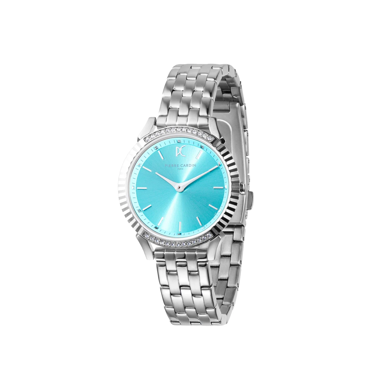PIGALLE WOMENS Pigalle Simplicity Stainless Steel Watch with Crystals and Celeste Blue Dial CPI.2588 32 mm kol saati
