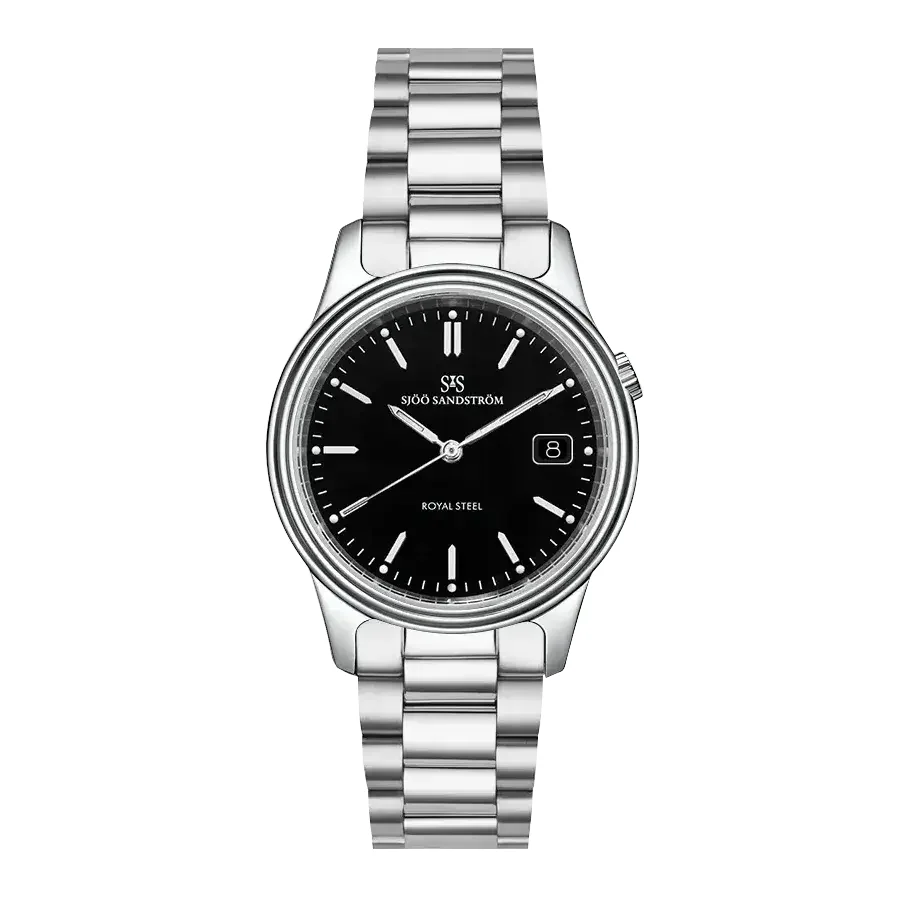 Sjöö Sandström Royal Steel Classic SS-2232-1 Black 32 mm kol saati