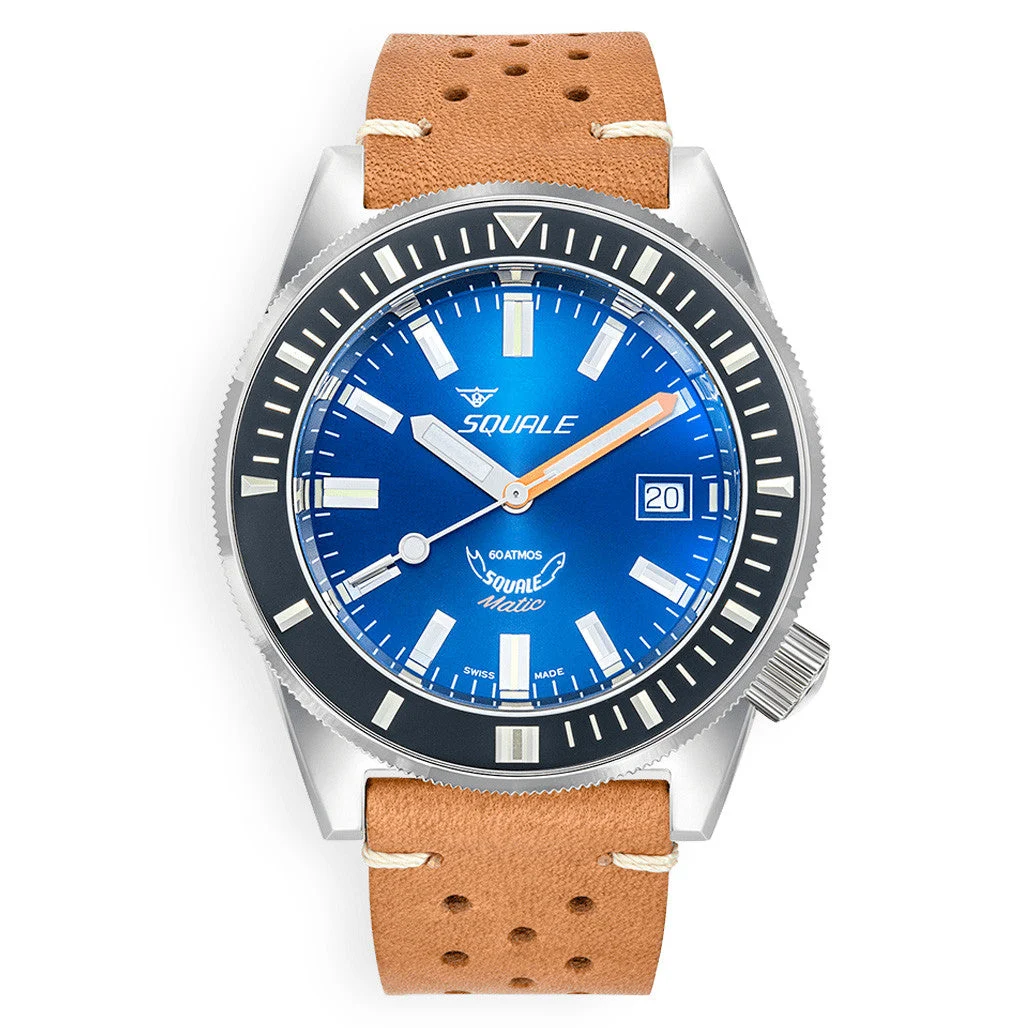 Squale Matic 600 meter Professional Swiss Automatic Dive watch with 44mm Polished Case #Matic-Navy-Pol 44 mm kol saati
