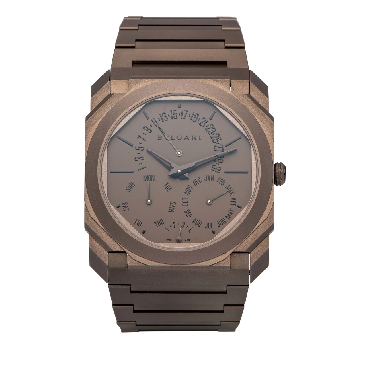 Bulgari BULGARI, REF. BGO 40 T QPXT, OCTO FINISSIMO PERPETUAL CALENDAR, TITANIUM kol saati