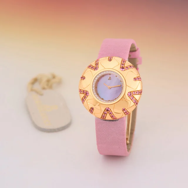 Bertolucci BERTOLUCCI, REF. HJ113.67.SR, OUNI, PINK SAPPHIRE & DIAMOND, NOS, 18K PINK GOLD