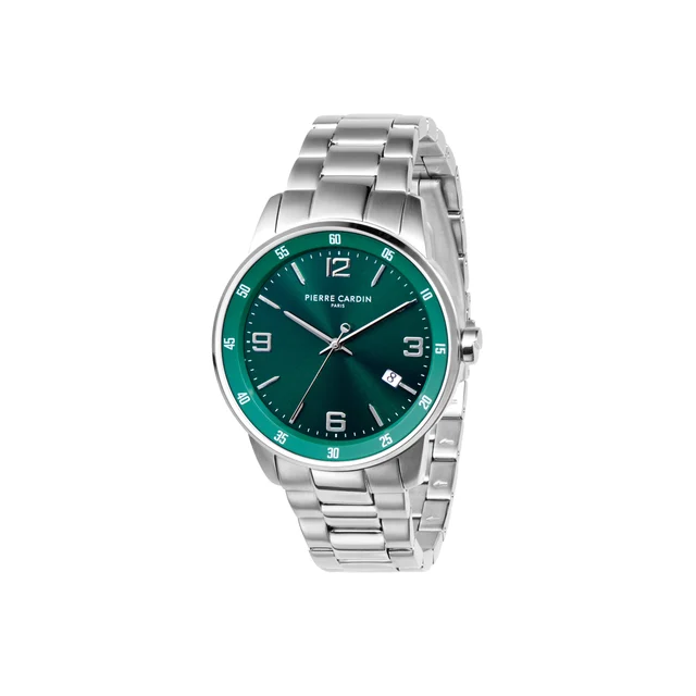 MONTROUGE OPULENT watch with Green Dial and Metal Links Strap CMR.0004 kol saati
