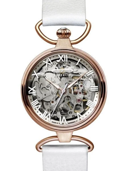 Graf Zeppelin Princess of the Sky Skeleton Movement Watch with Rose Goldtone Case #7459-1